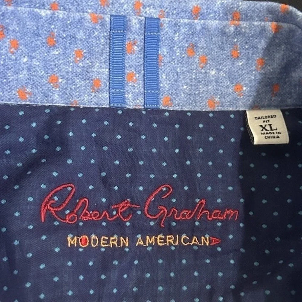Robert Graham Shirt Men's XL Blue Long Sleeve Button-up Modern American‎